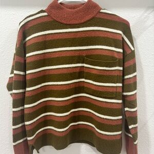 Madewell Pink and Brown Striped Sweater